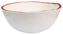 Load image into Gallery viewer, Simple Round Soup/Cereal/Serving bowl with red edge