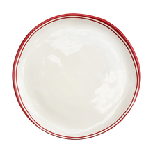 Load image into Gallery viewer, Simple Round Salad Plate with Red Edge